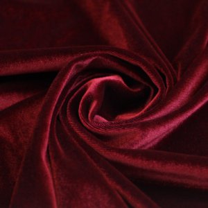 Ткань для мебели Бархат стрейч цвет бордовый