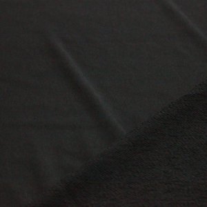 Ткань футер 3-х нитка петля качество компак пенье цвет чёрный