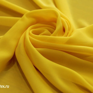Ткань для шарфа Шифон однотонный цвет жёлтый