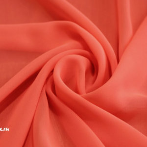 Ткань для пляжного платья Шифон однотонный цвет красно-оранжевый