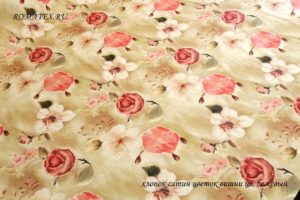 Ткань для халатов Сатин Цветок вишни