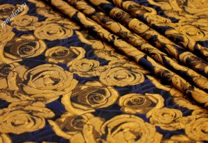 Ткань для жилета Жаккард тафта «РОЗА» цвет Золото